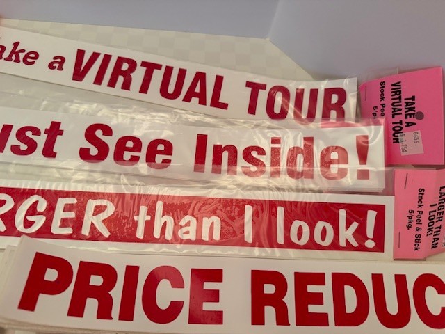 Lot of 106 Realtor Real Estate Peel & Stick RIDER SIGNS Sale Pending New Price +