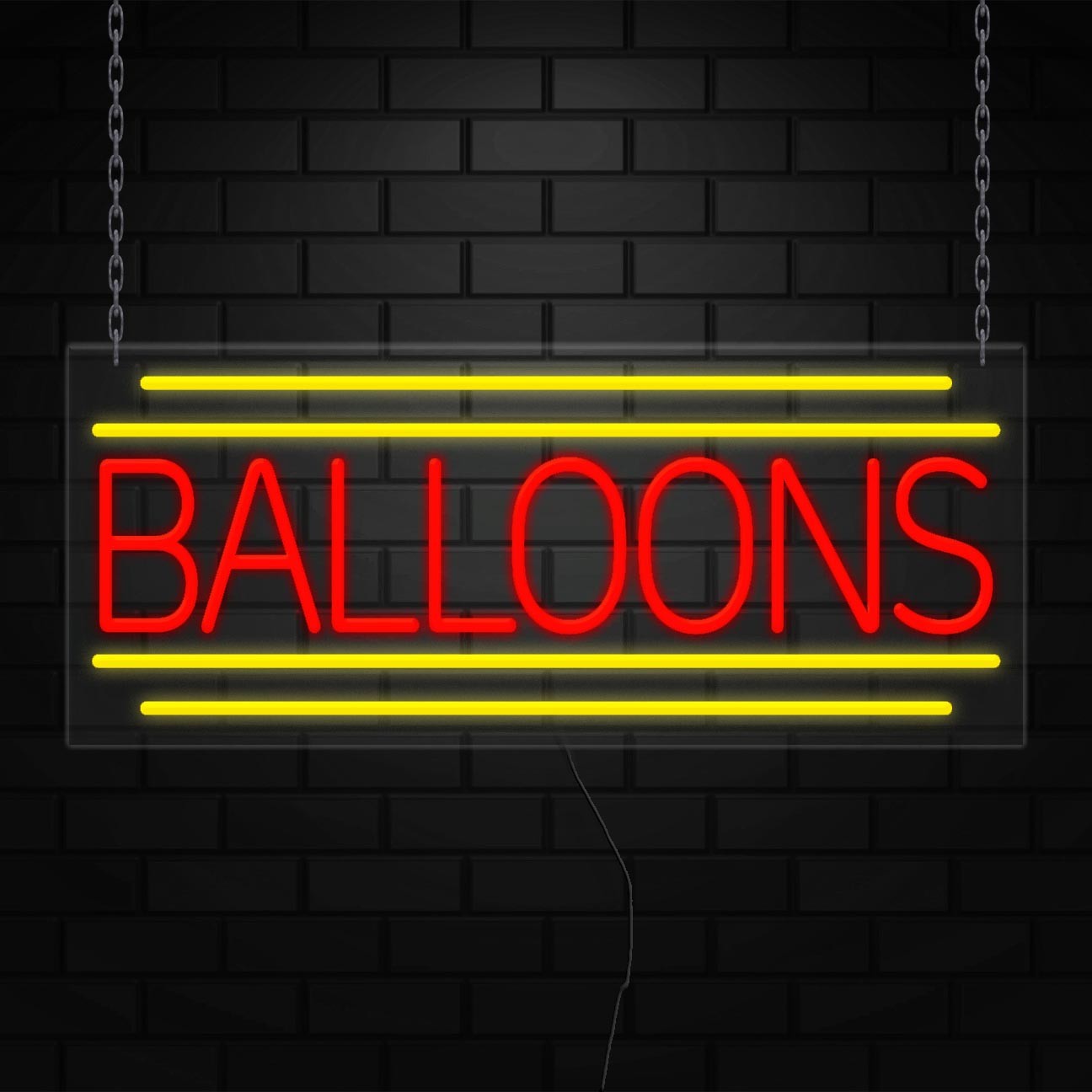 Balloons Neon Sign for Retail Displays | LED Flex Neon | 32&Prime;W x 13&Prime;H x 1&Prime;D