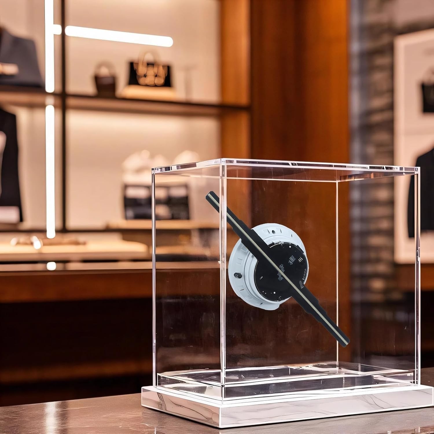 9.1&Prime; Hologram Fan: App-Controlled 3D Display with LED Lights for Trade Shows