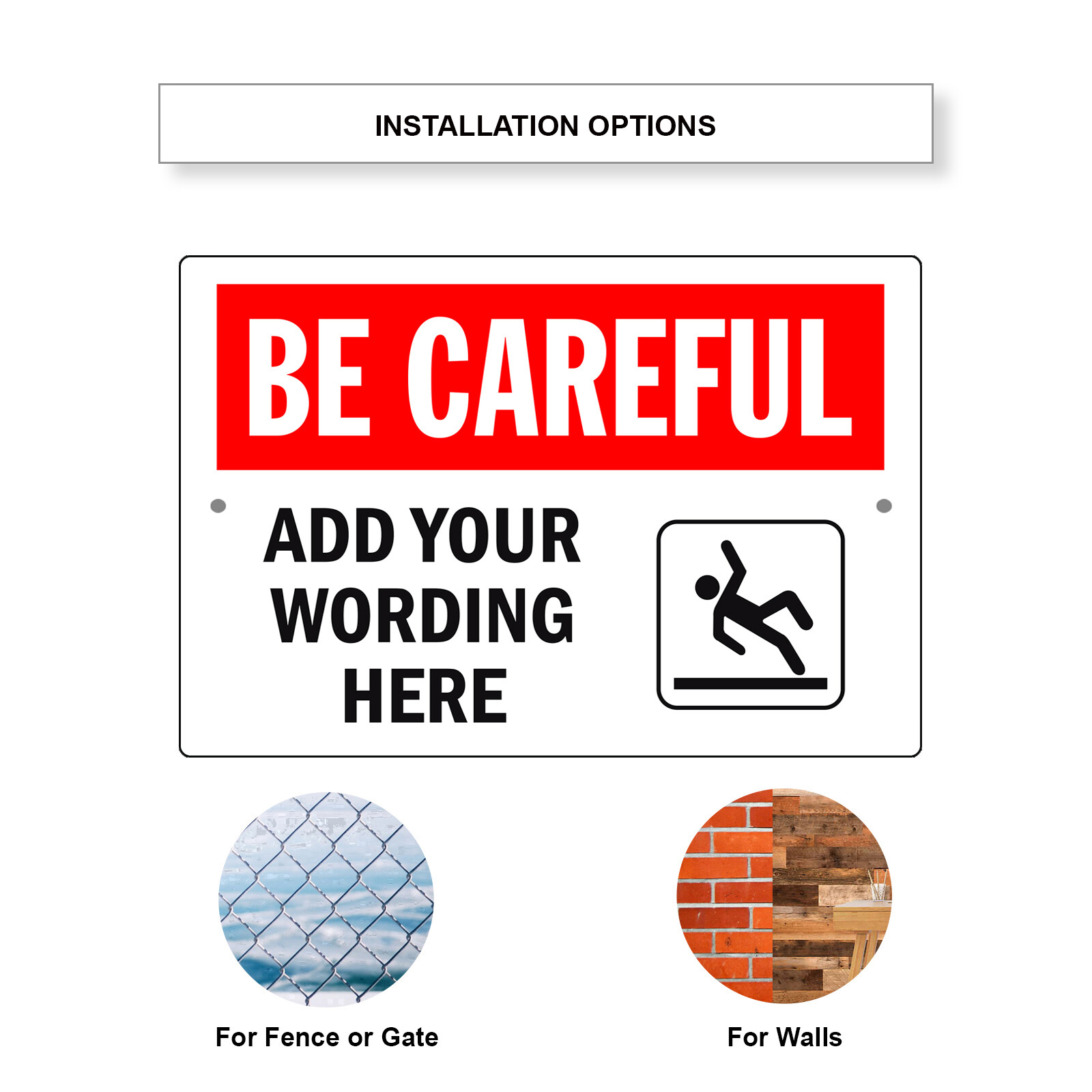 Custom Sign Be Careful Add Your Wording Sign Personalized Aluminum Metal Sign