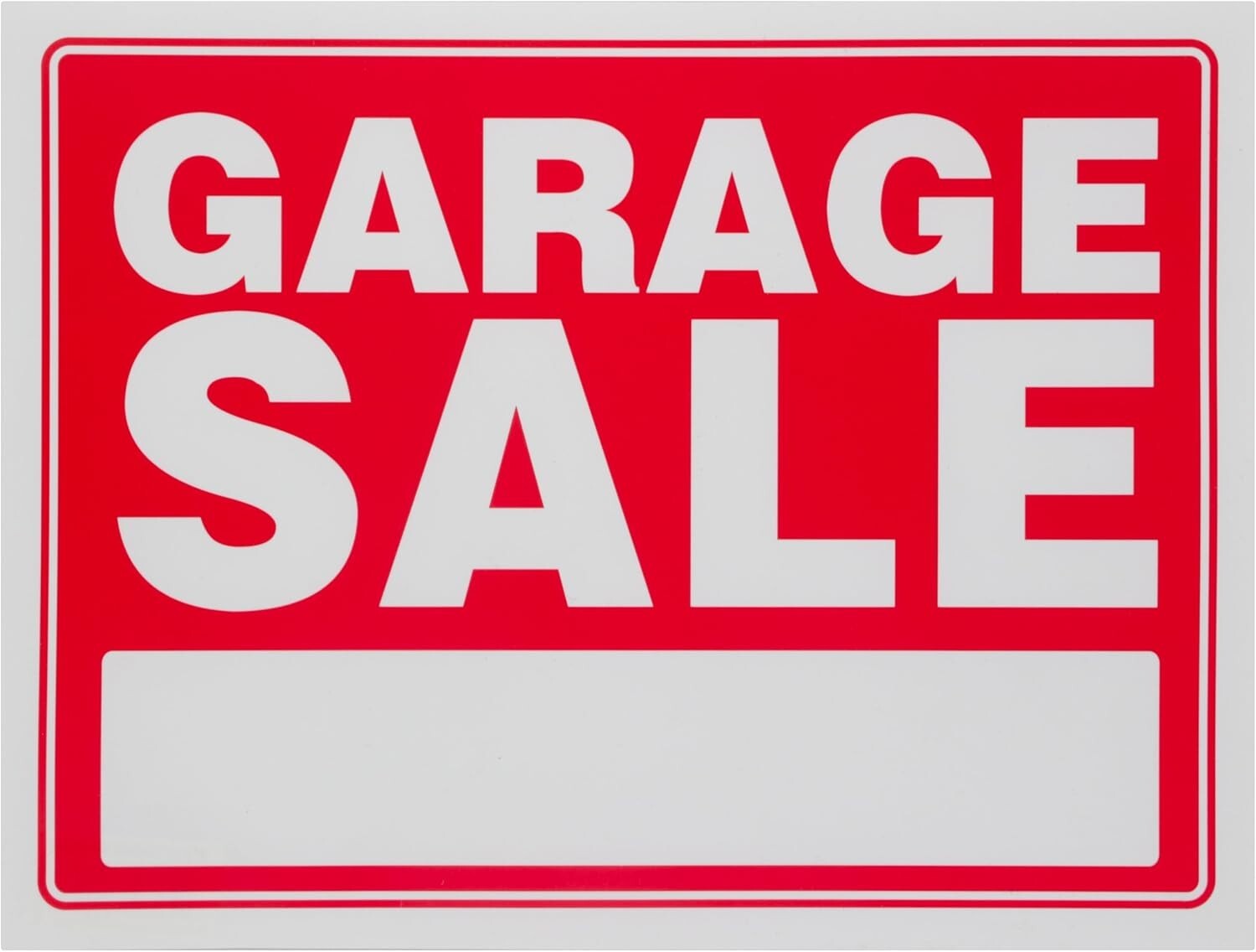 GARAGE SALE Sign Red Yard Sales Street Signs by Ram-Pro – 9 x 12 inch (4 Pack)