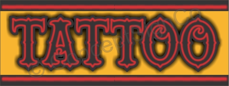 2&rsquo;X5&prime; TATTOO BANNER Outdoor Indoor Sign Neon Look Tattoos Shop Piercings Art Ink