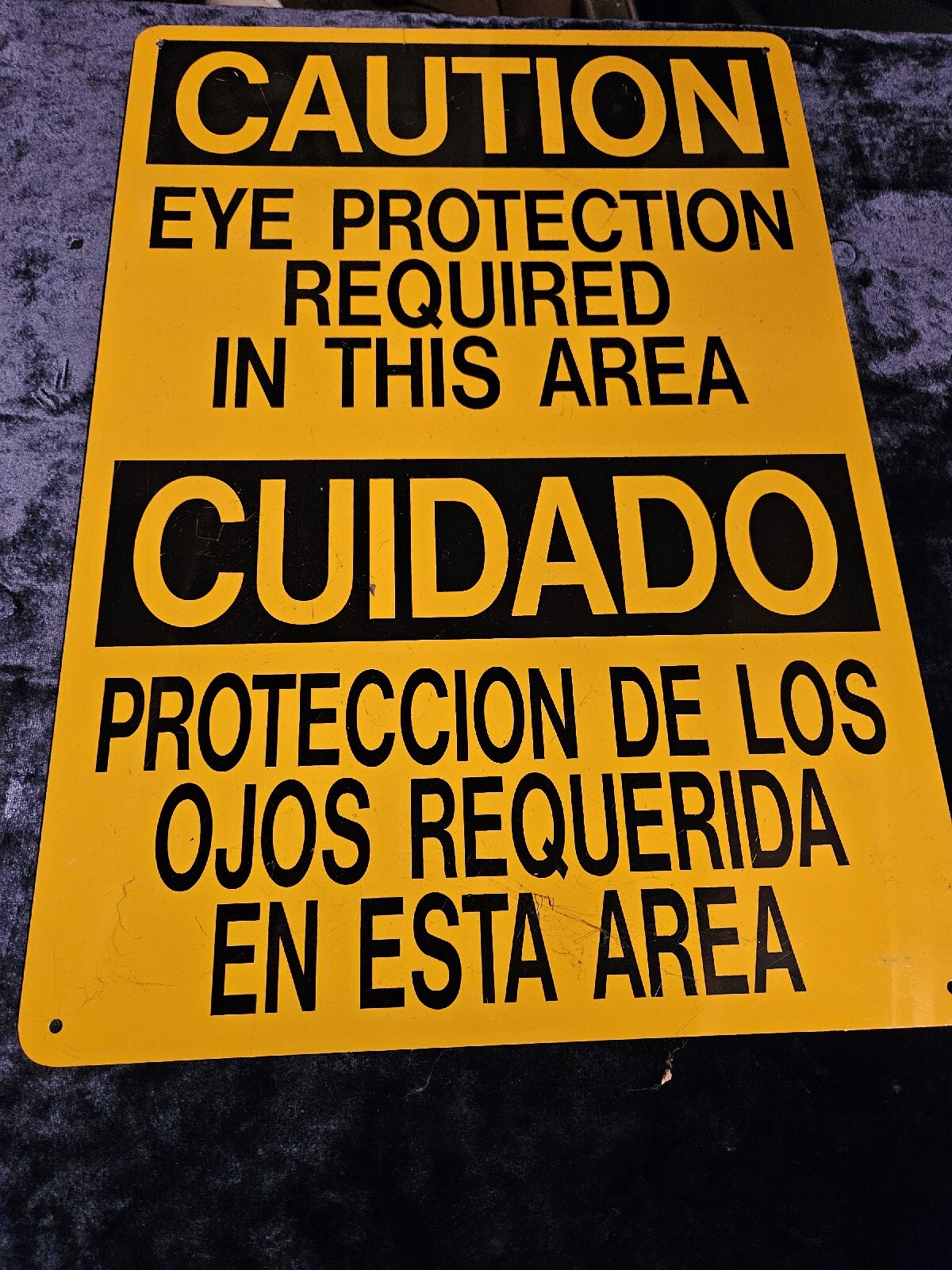 20 X 14 METAL SIGN EYE PROTECTION REQUIRED VINTAGE ORIGINAL
