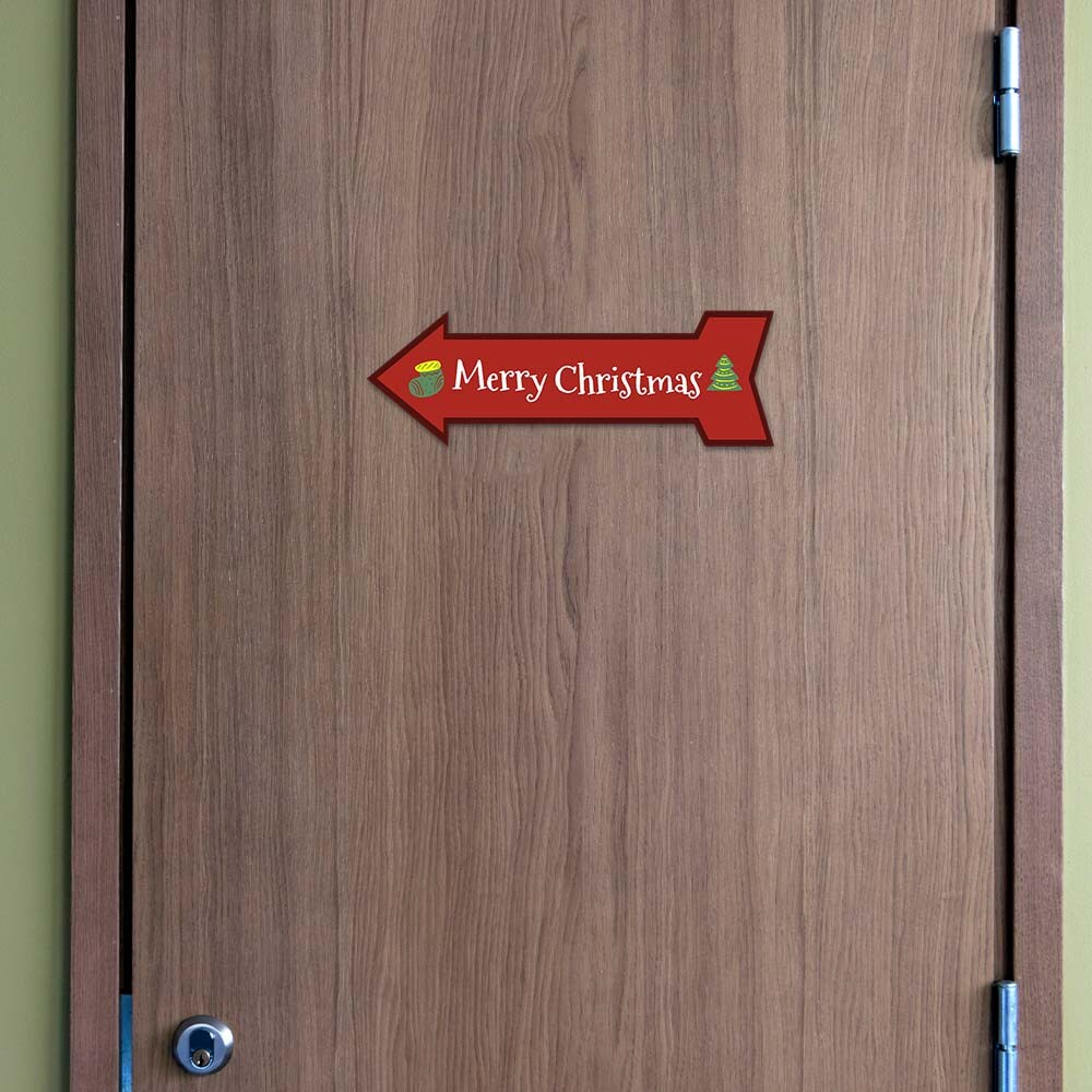 Arrow Shape Merry Christmas 12×4&Prime; Wall or Door Sign | Holiday Decoration