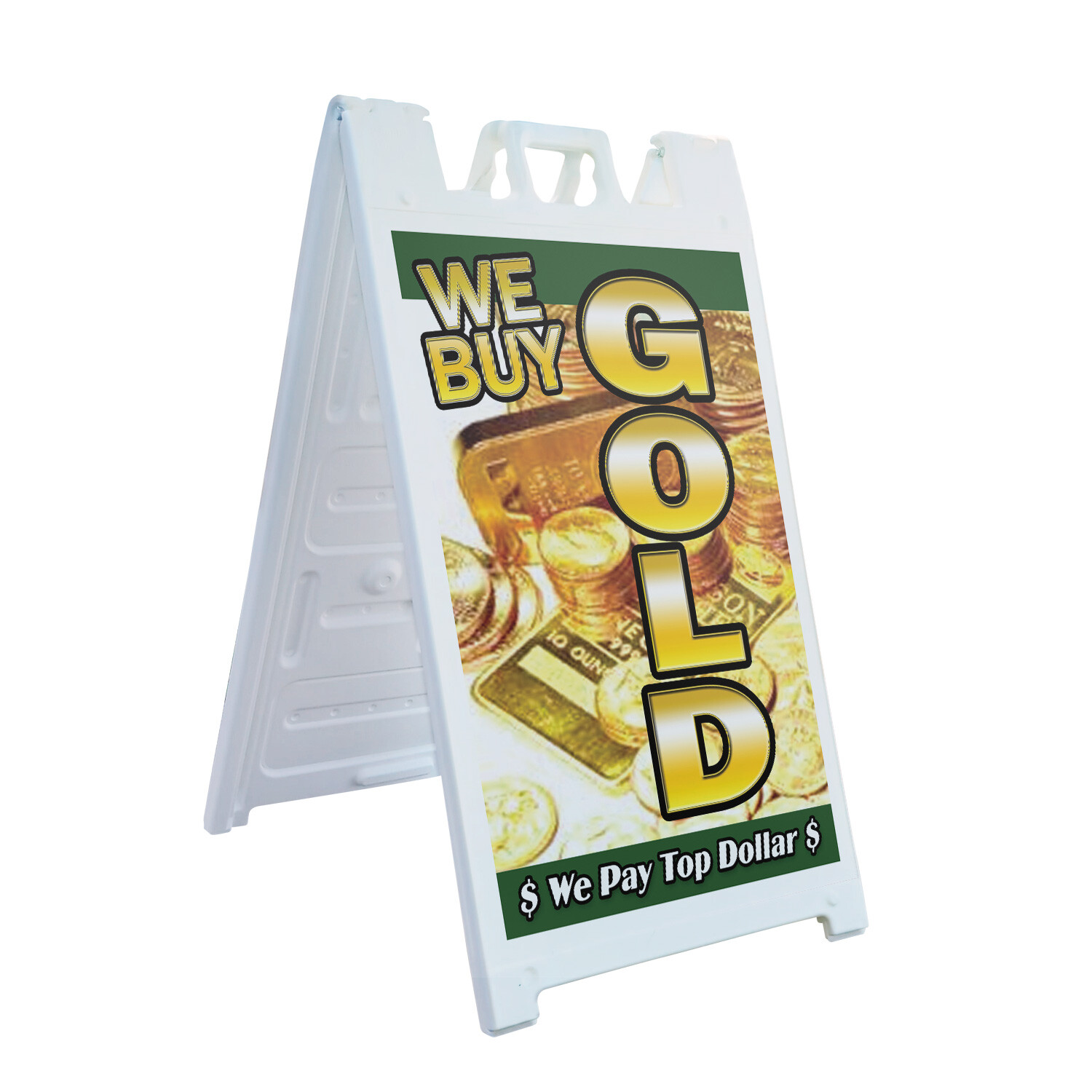 A-frame Sidewalk We Buy Gold 1 Vertical 24&Prime; x 36&Prime; Double Sided A-Frame Sidewalk