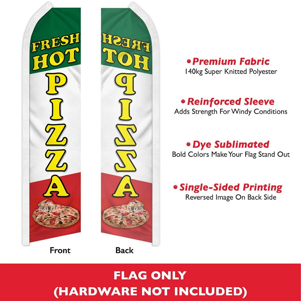 Fresh Hot Pizza Swooper Flutter Feather Flag Pizzeria Restaurant Business Flag