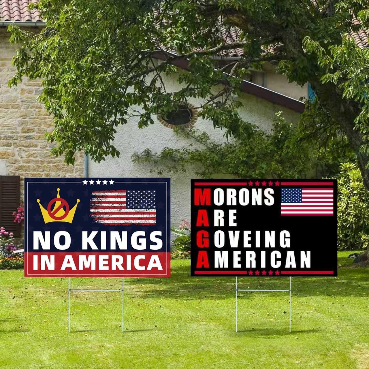No Kings In America Sign 12&Prime;x18&Prime; Yard Signs 2-Pack