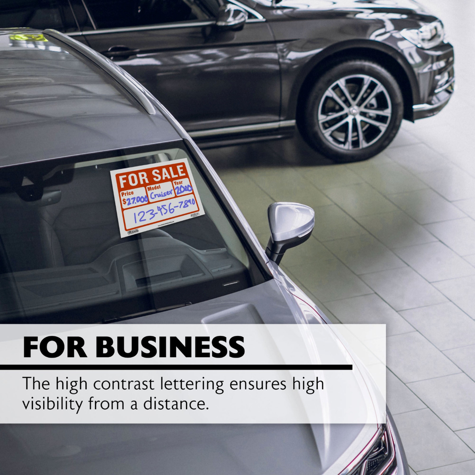 For Sale Sign Car, Auto, RV. or Boat Sales (2-Line) EXTRA LARGE 12×16