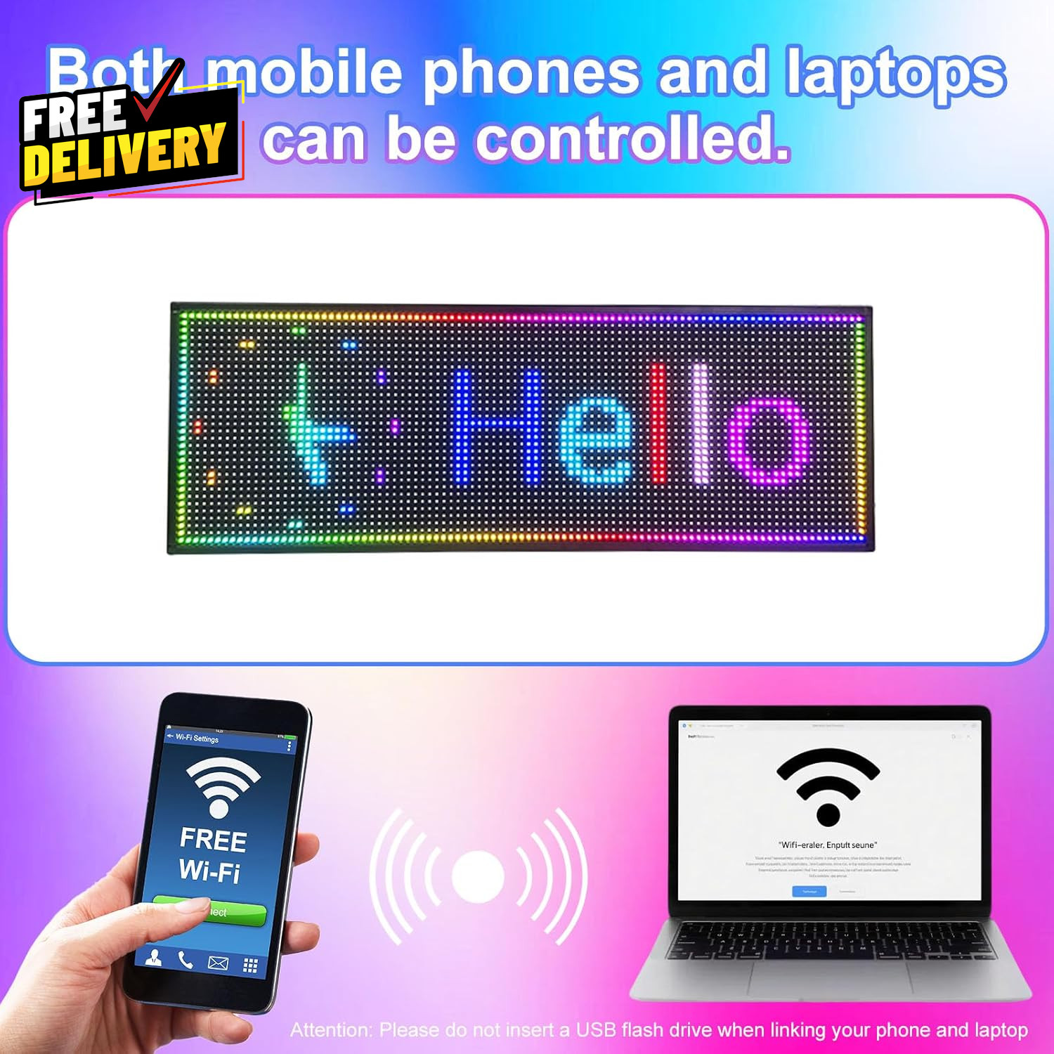 26×14 Programmable Scrolling LED Sign Waterproof Digital Display Board for Wall…
