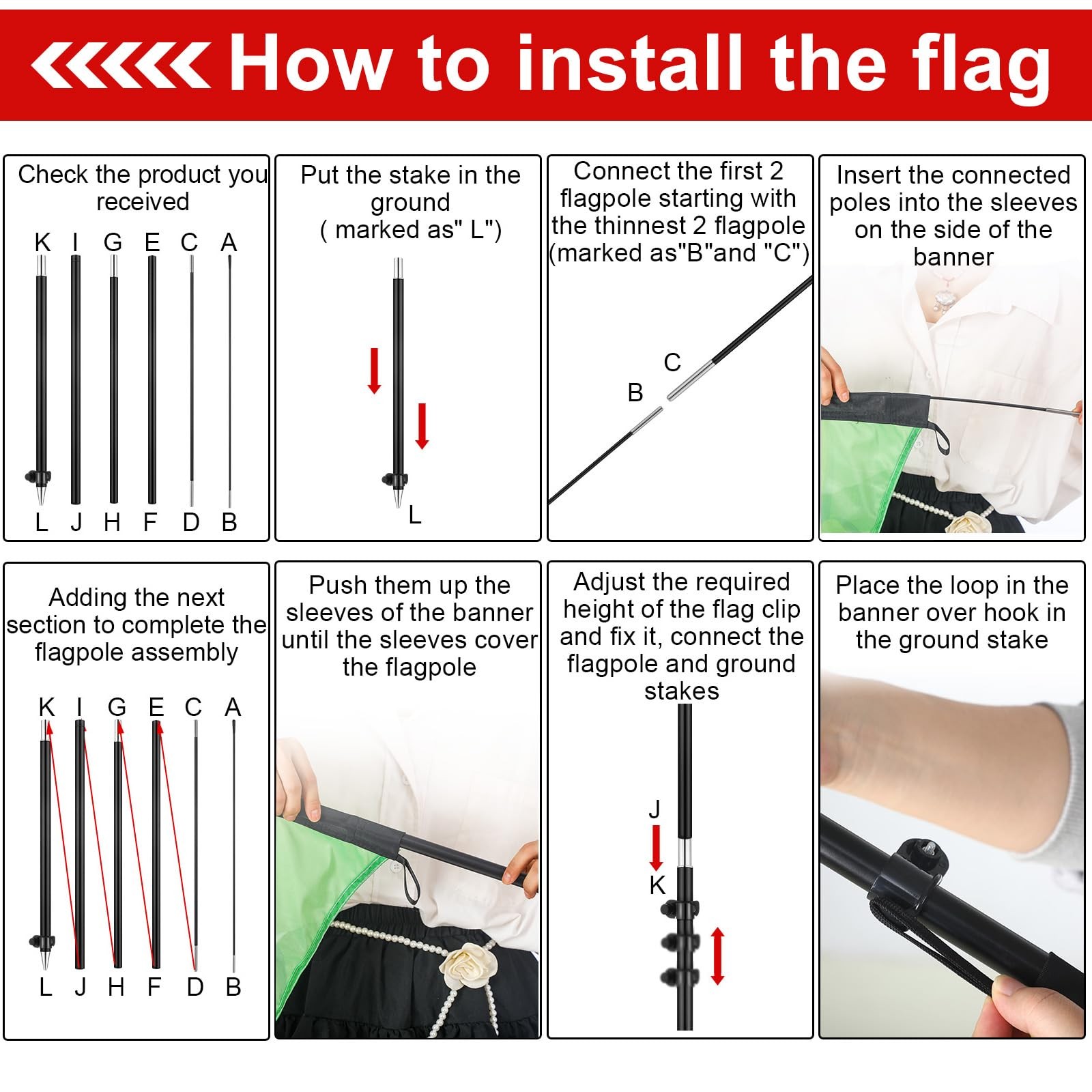 2 Set 7 ft Now Enrolling Day Care Feather Flag with Pole Kit and Ground Stake…