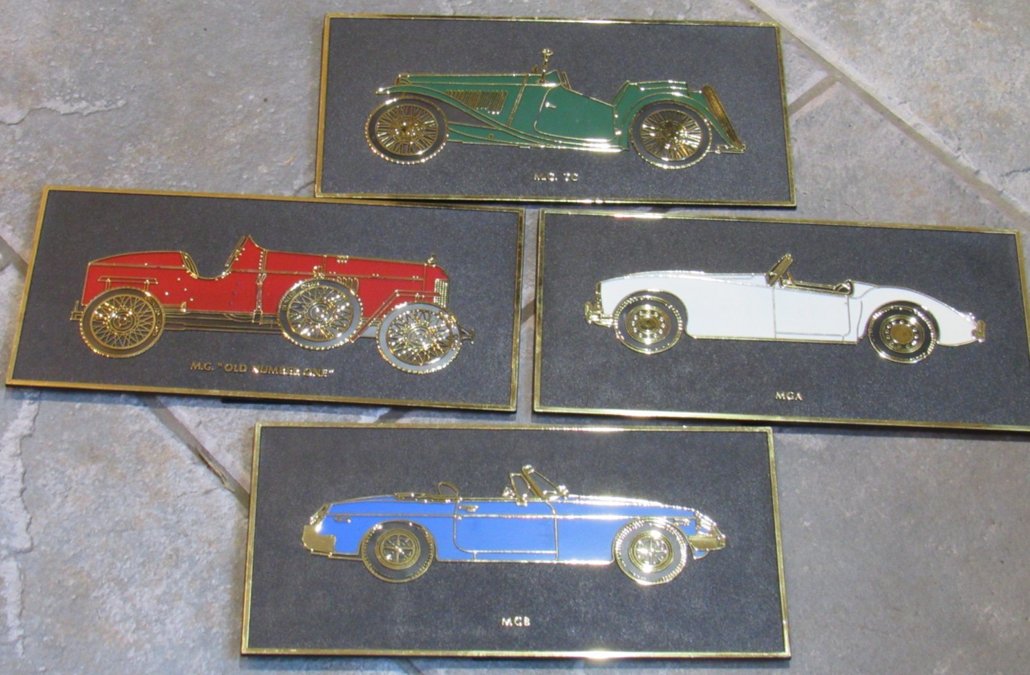 MG car models KCS Industries Inc. Milwaukee 4 plastic sign LOT 5.5&Prime; by 11&Prime; rare