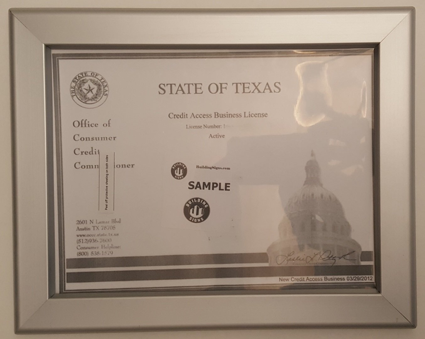 Storage Certificate frame 8.5 x 11 NY ( Heavy Duty )-REF24-1027