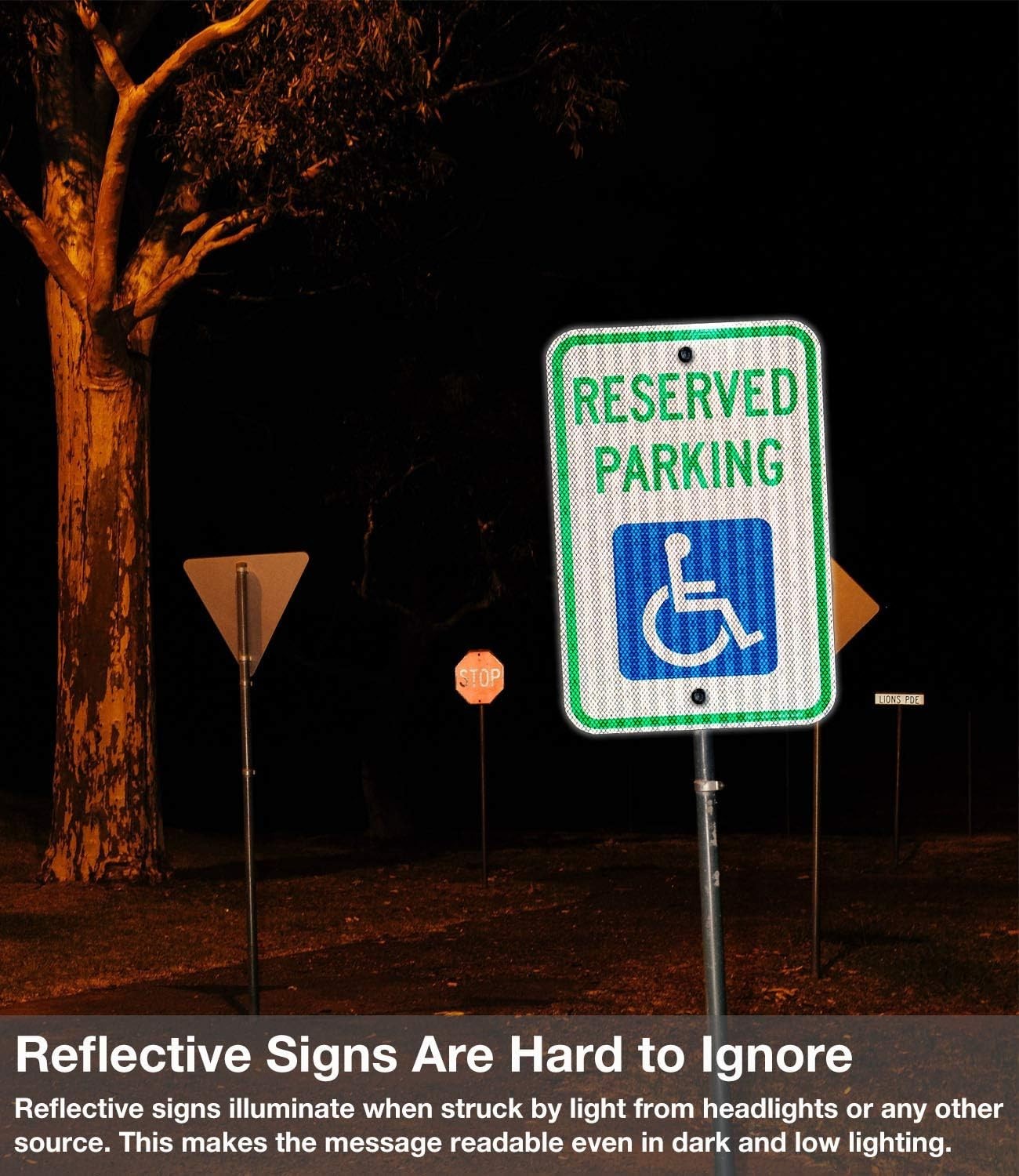 Engineer Grade Reflective Reserved Parking Sign – 18 x 12 Inches, Rustproof