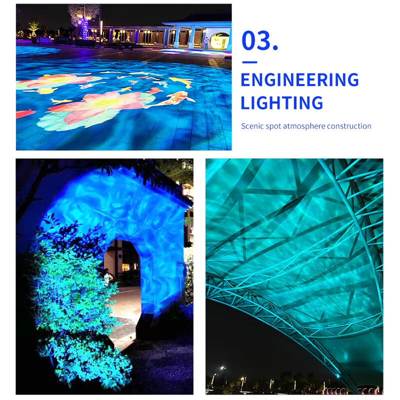40W-600W Waterproof Outdoor Water Wave Ripple Ocean Effect GOBO Light Projector