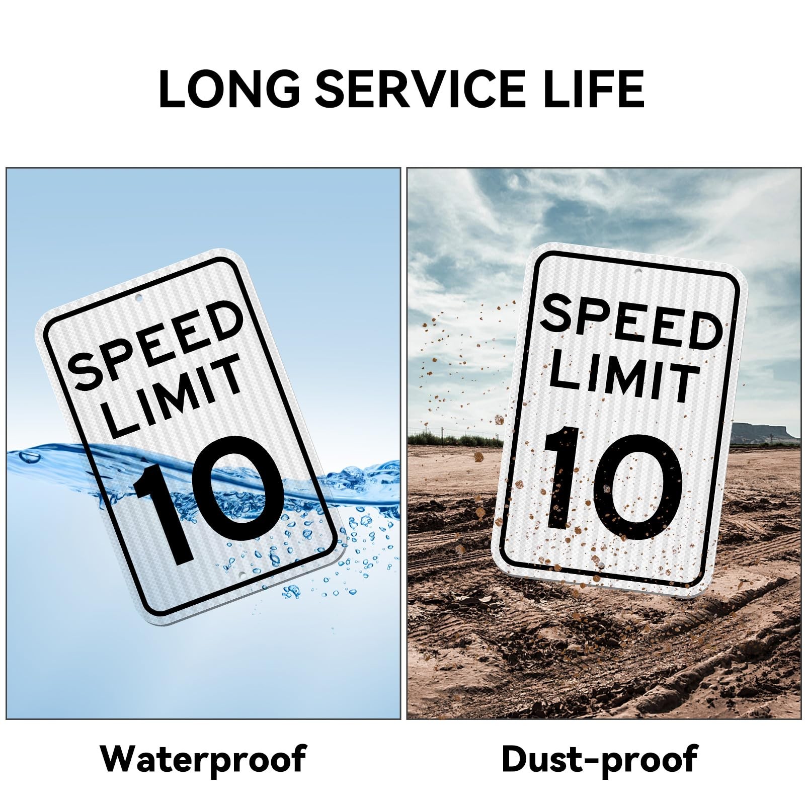 Speed ​​Limit Sign 10 MPH, Slow Down Traffic Sign, 12&Prime; x 18&Prime;, Reflective 40Mi…
