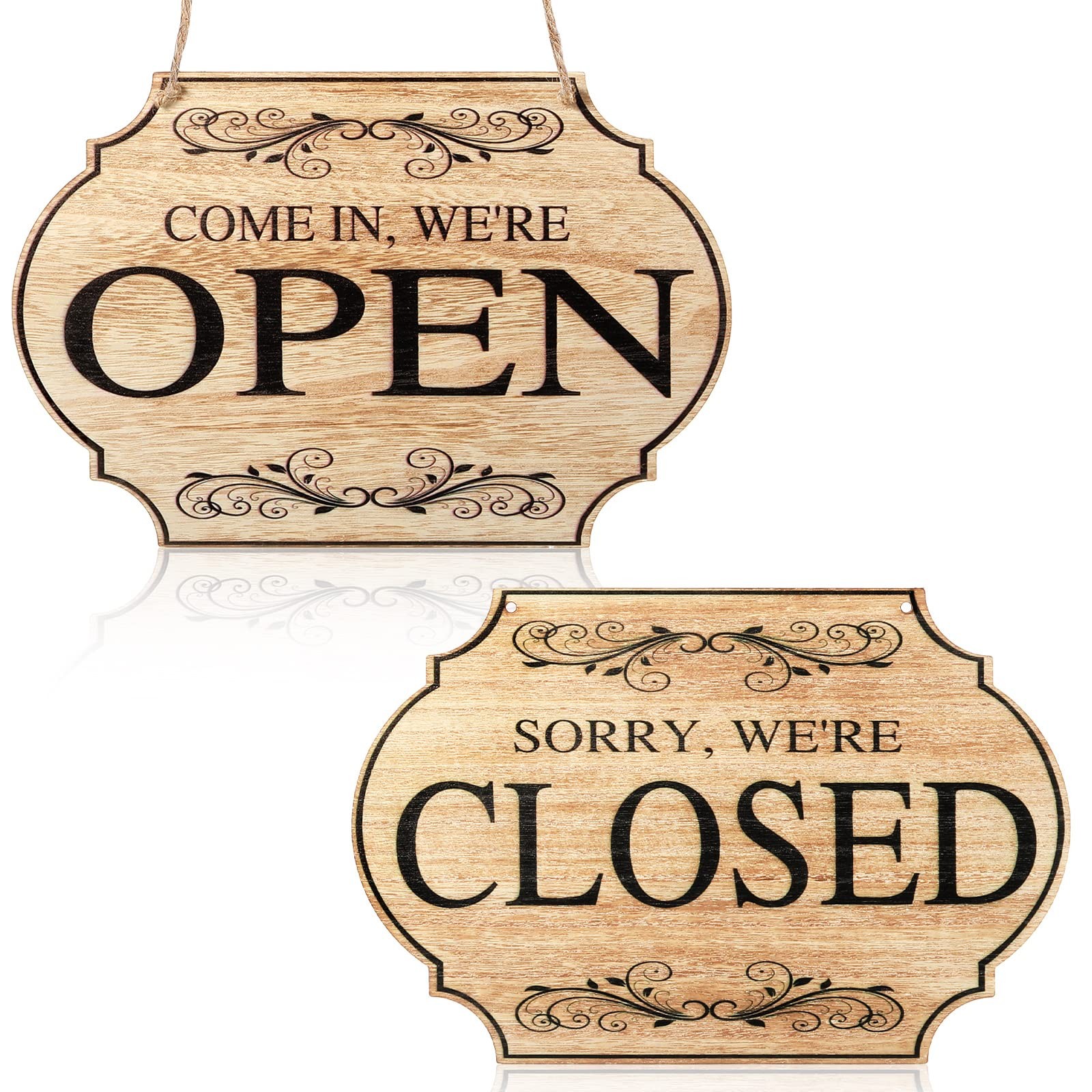 Open Closed Sign for Business, 11 x 8 Waterproof Double Sided Come In or Clos…