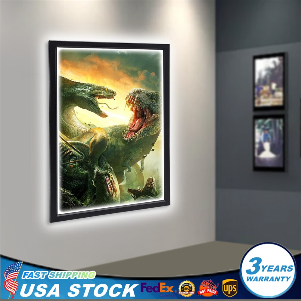 LED Light Box Movie Poster Display 24&Prime;x36&Prime; Advertising Frame Store Wall Mount US