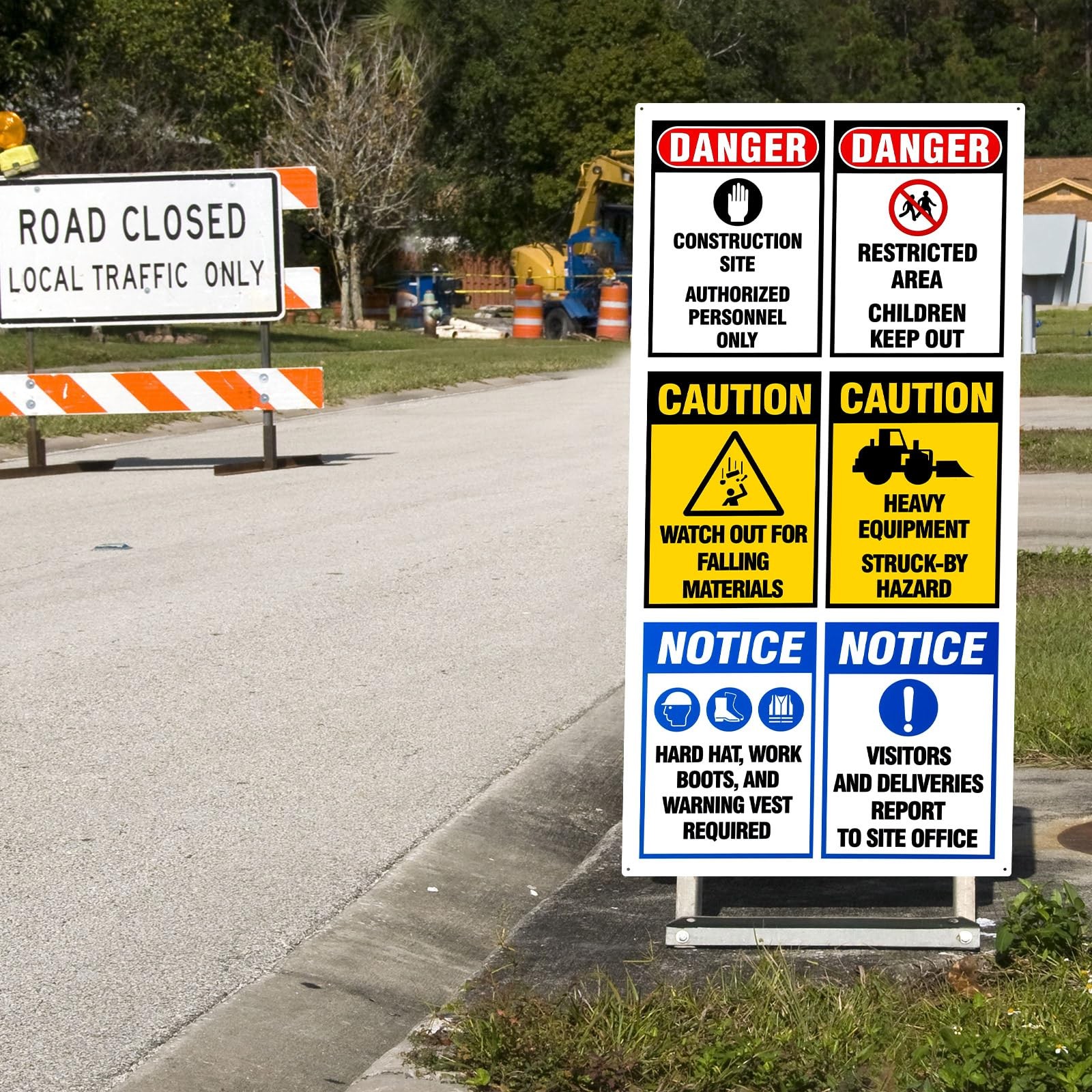 2 Pcs 22.5&Prime; x 46&Prime; Site Board Construction Sign Metal Site Construction Safety…