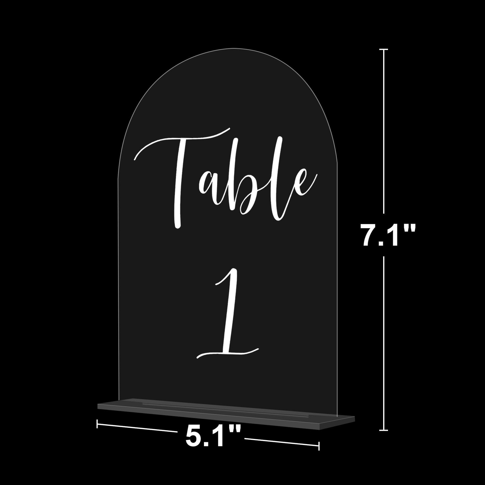 Arch Wedding Table Numbers 1-10 with Stands – 5&Prime; X 7&Prime; Acrylic Table Signs wit…