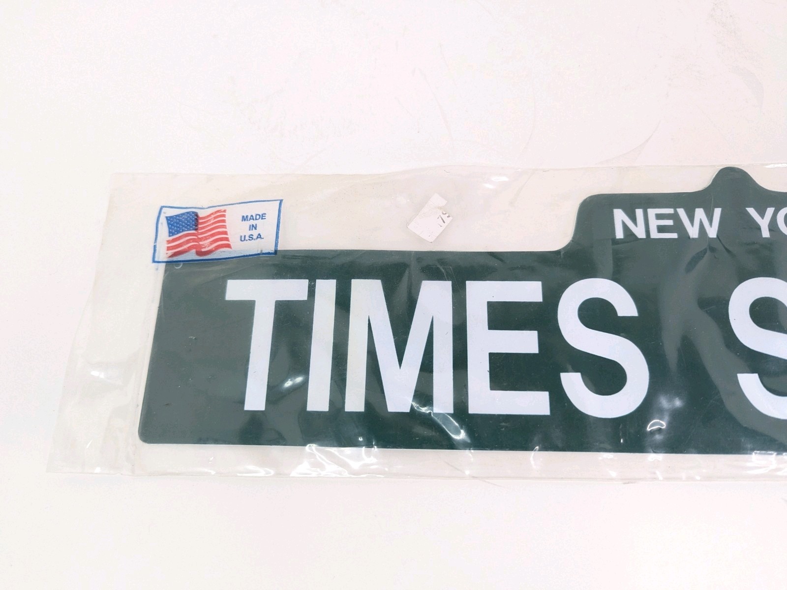 Times Square New York Street Sign Man Cave Décor Plastic Sign 4&Prime; x 18&Prime; Vtg USA