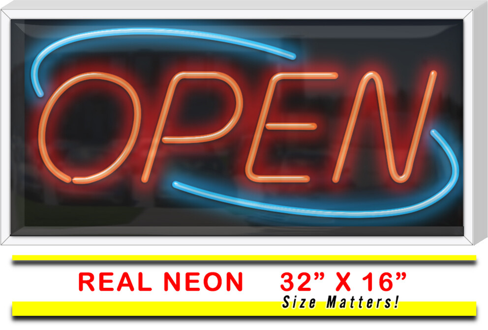 OUTDOOR Art Deco Open Neon Sign Jantec 32&Prime; x 16&Prime; Restaurant Shop Bar