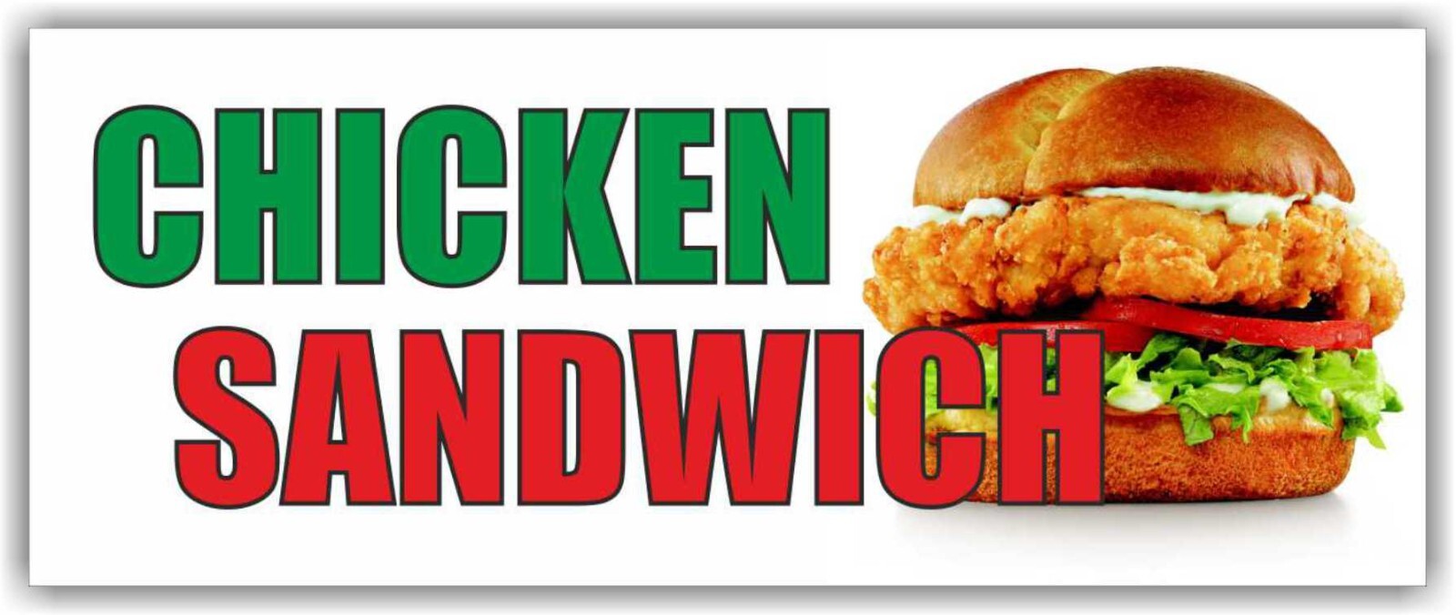 CHICKEN SANDWICH Advertising Banner Vinyl Mesh Sign bar buffet fried meat combo