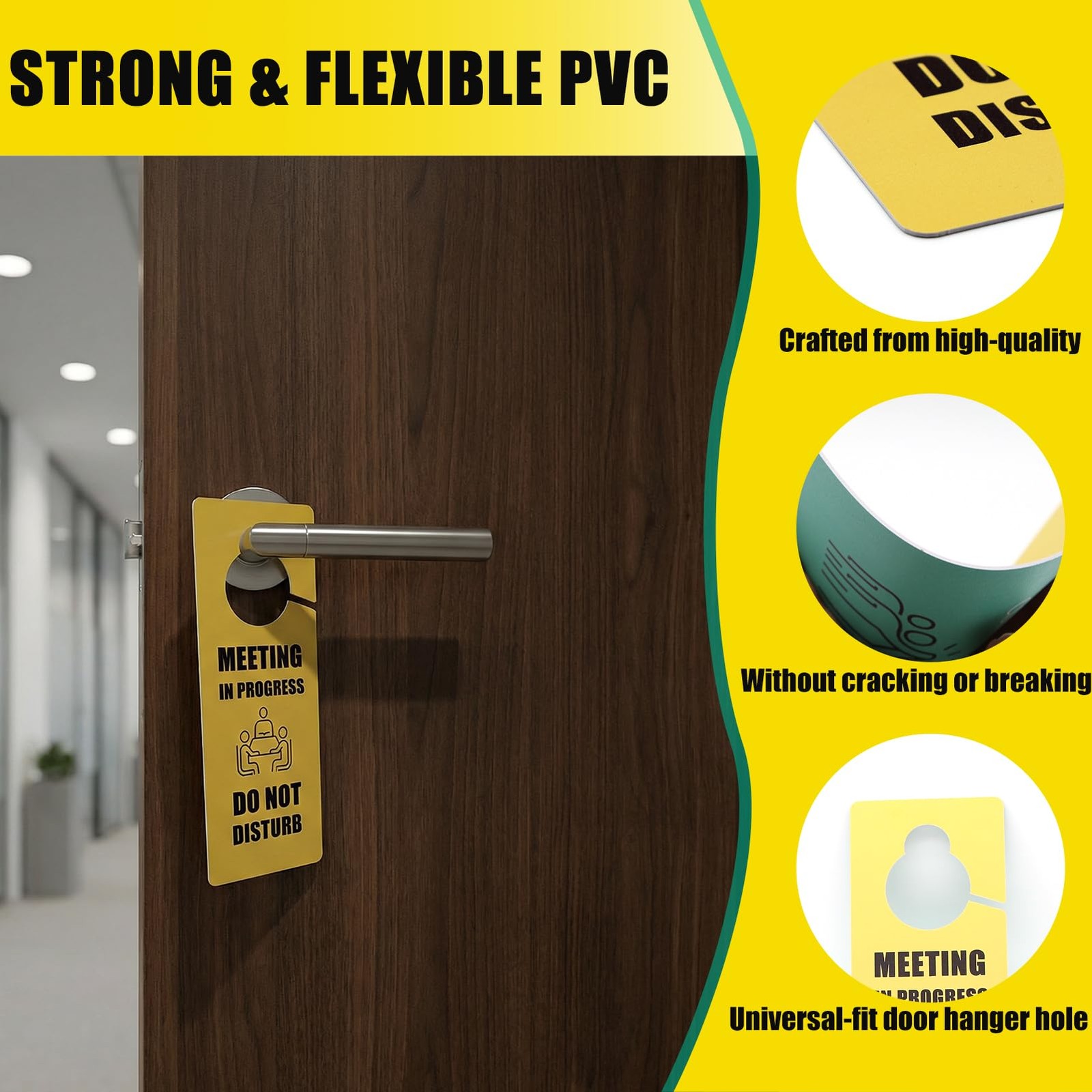 2 Pack Meeting in Progress & Available Sign for Office Door, Double Sided Do …