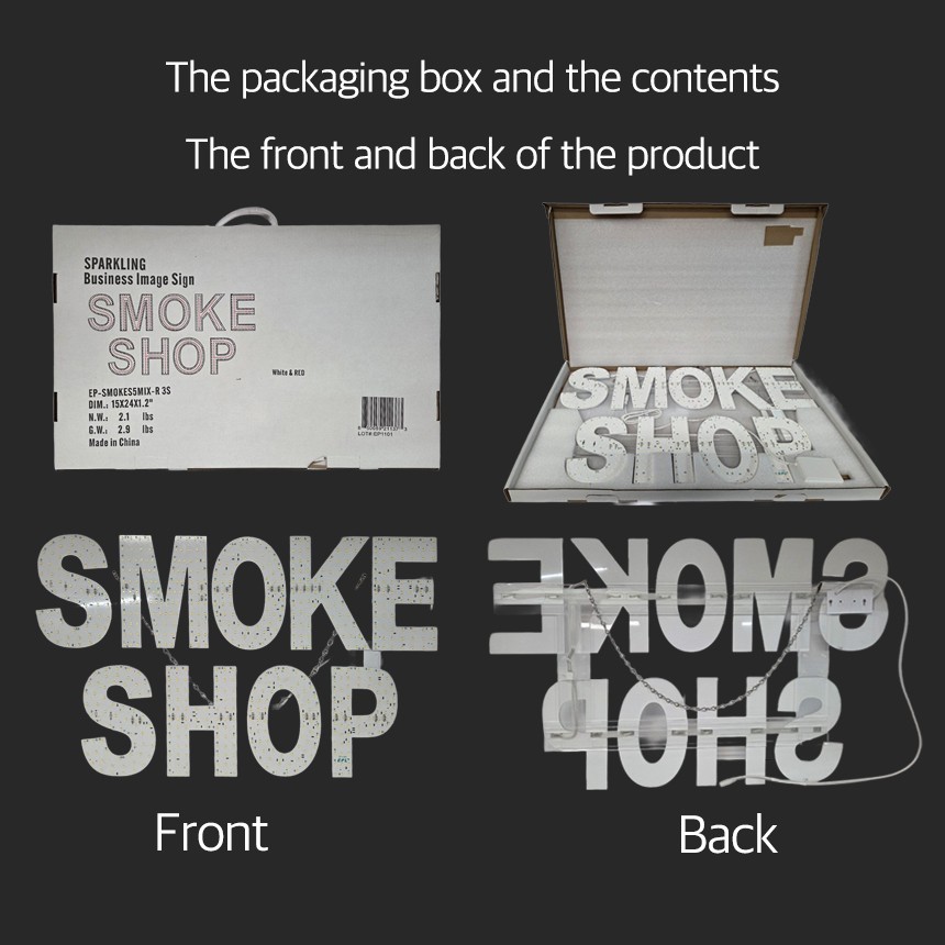 EPL Signs SMOKE SHOP Red LED Sign Business 20&Prime;x30&Prime; Remote 3G Sparkling Mode