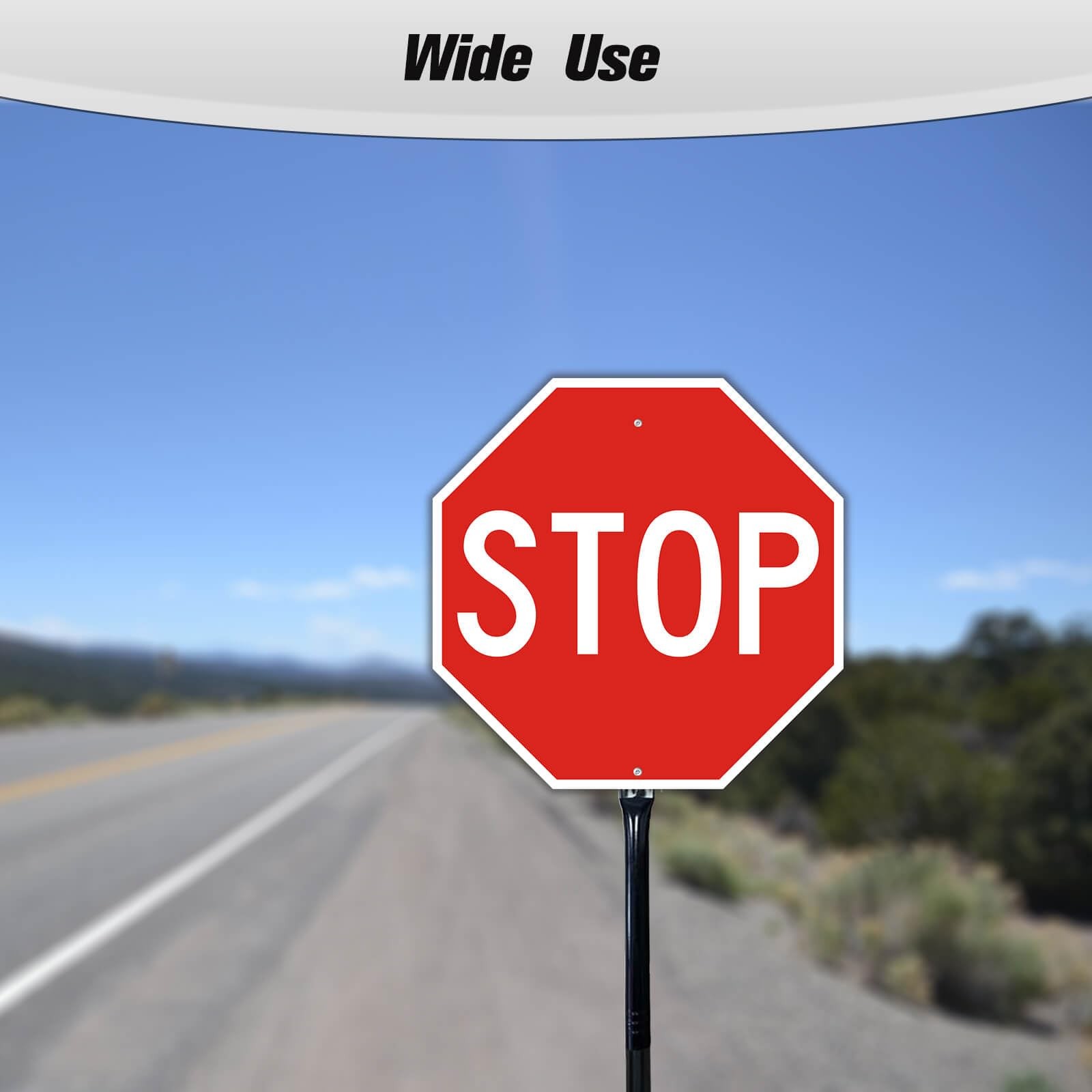 12×12&Prime; Stop Slow Sign with 36&Prime; Steel Stake Reflective Aluminum Rust Free