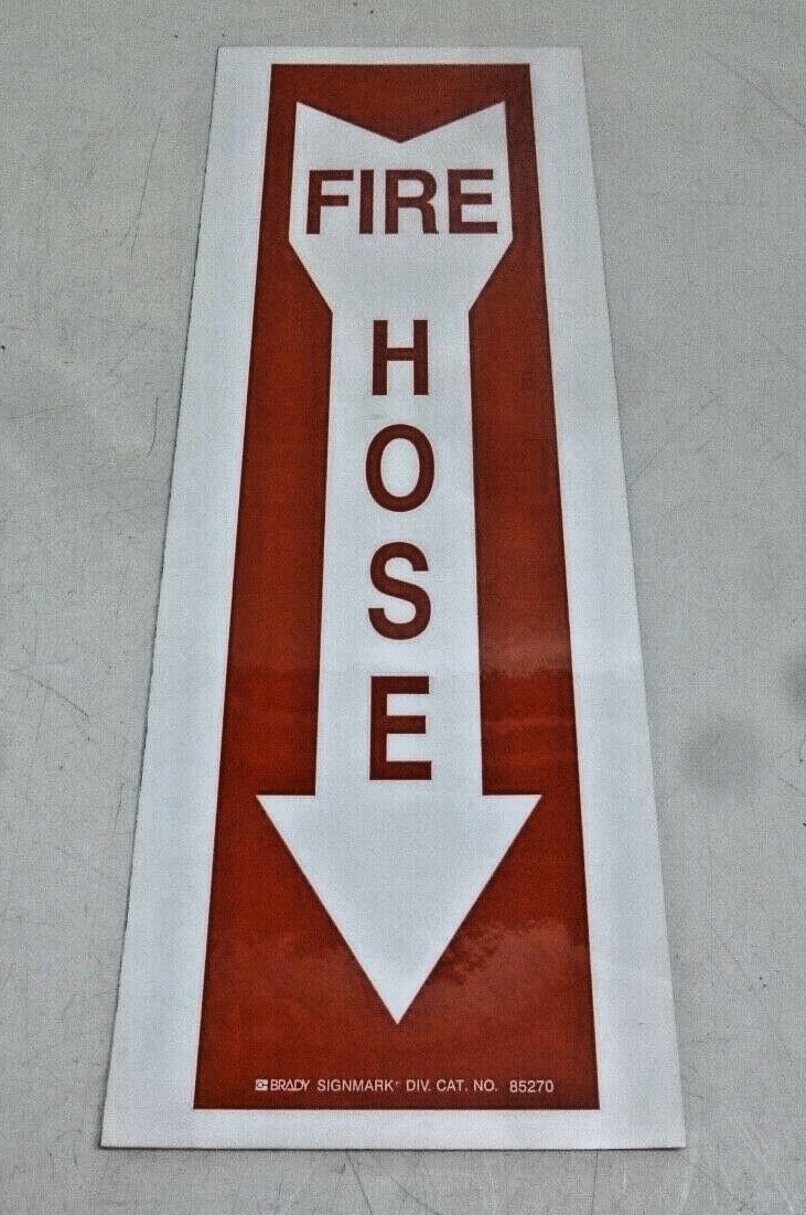 NEW BRADY « FIRE HOSE » SIGN, SELF ADHESIVE, 10&Prime; X 5&Prime;, PACK OF 4, 85270