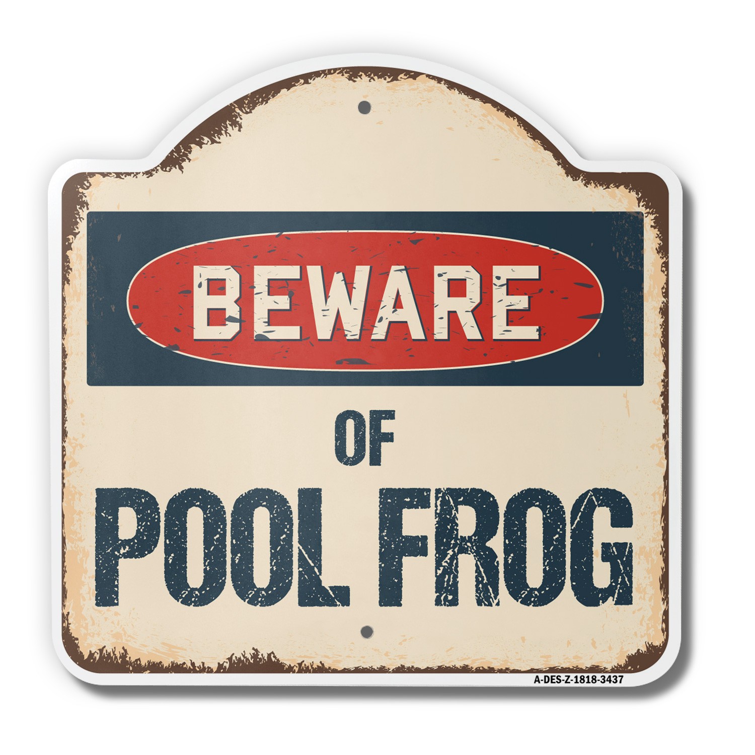 Beware Of Pool Frog 18&Prime; X 18&Prime; Heavy-Gauge Aluminum Architectural Sign