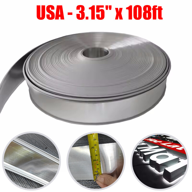 3.15&Prime;x108ft Aluminum Plastic Strip Channel AD Sign LED Letter Lightbox Trim Cap