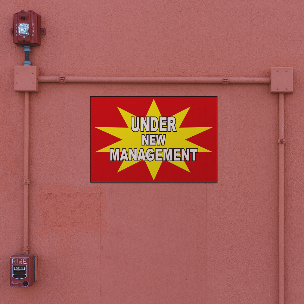 Decal Stickers Under New Management Red B Business Vinyl Store Sign Label