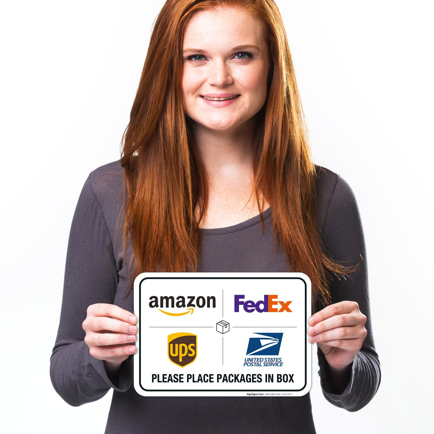 Package Delivery Sign, Delivery Instructions Fedex Amazon Ups USPS Sign, 10X7 In