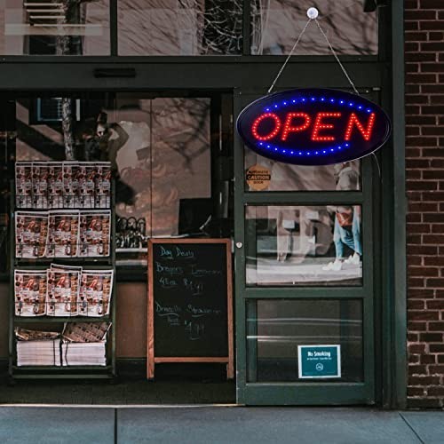 LED Open Sign 19×10 Inch Hanging Window Display with Two Lighting Modes