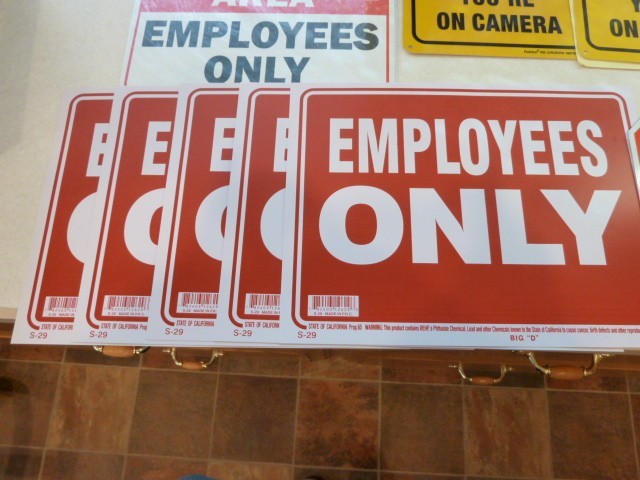BUSINESS SIGNS – BULK LOT VARIETY (EMPLOYEES ONLY, SECURITY CAMERAS)