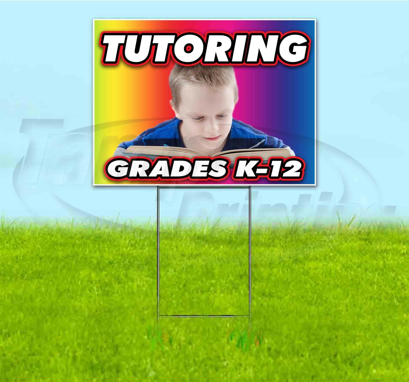 TUTORING GRADES K-12 18×24 Yard Sign WITH STAKE Corrugated Bandit USA BUSINESS
