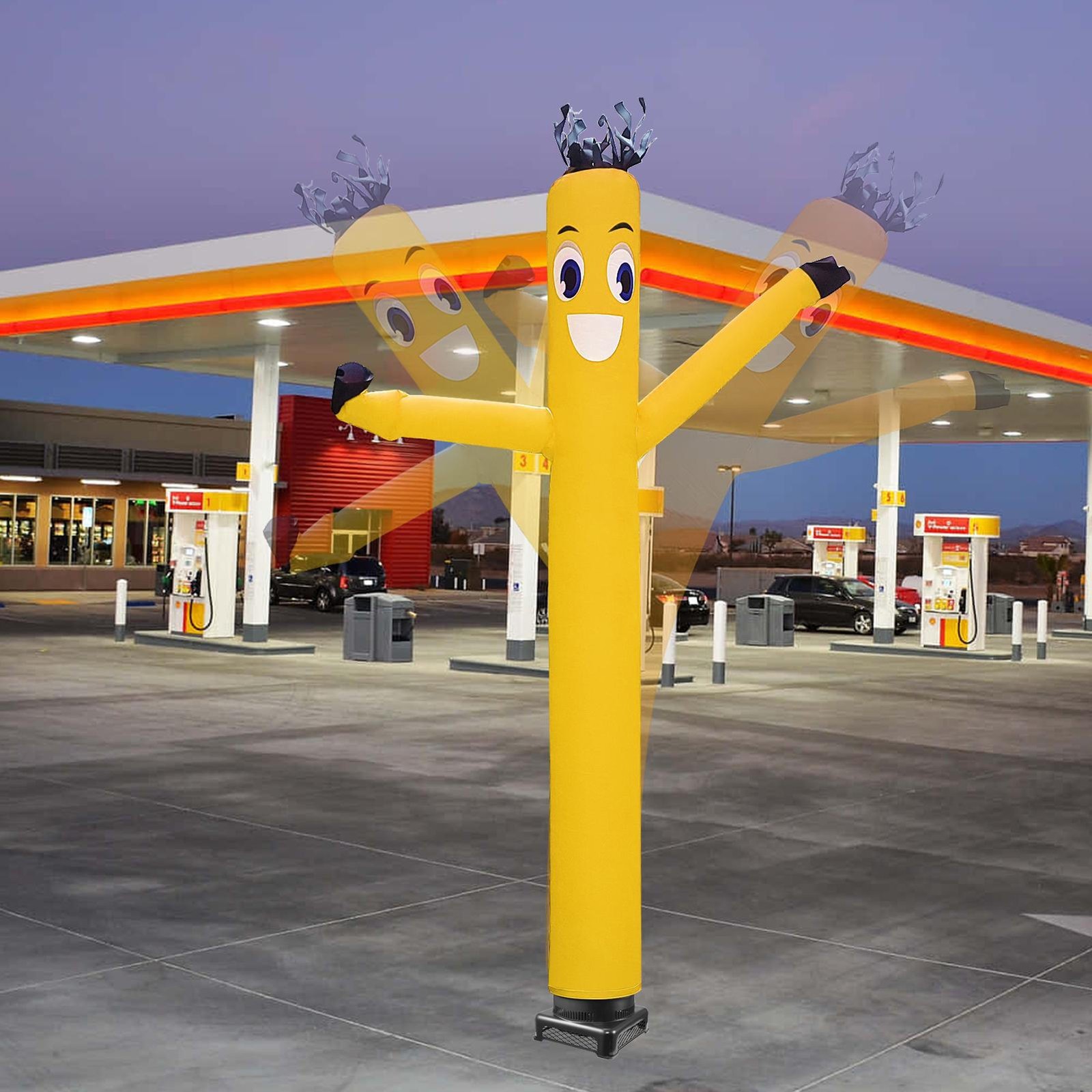 Yellow 20Ft Air Inflatable Dancing Wind Dancer Sky Puppet Dancer with Blower