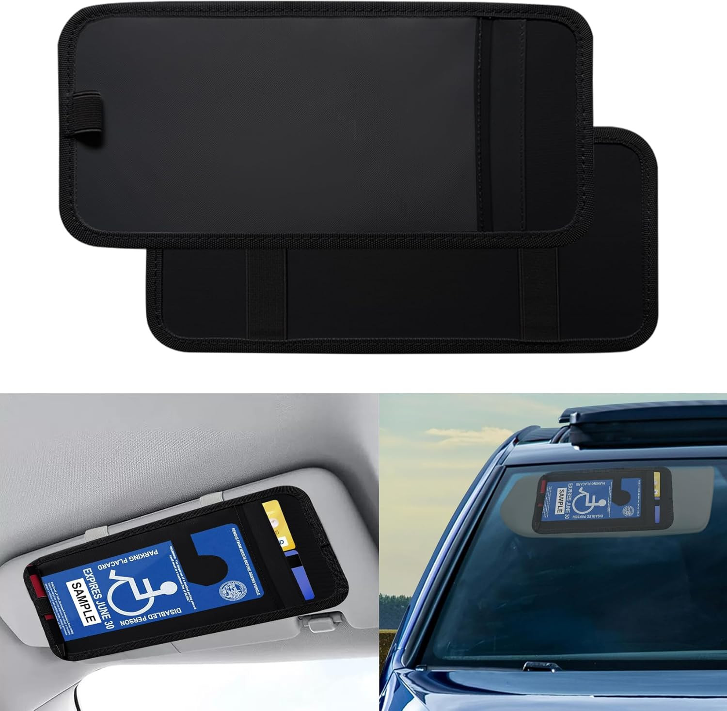 2PCS Handicap Placard Holder for Auto, Disabled Parking Permit Sign Protector fo