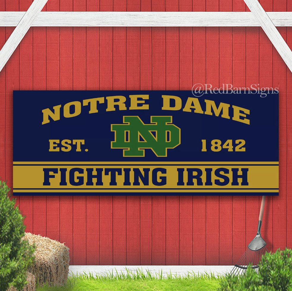 Notre Dame Football Team Memorable Fighting Irish Good Indoor Outdoor Banner