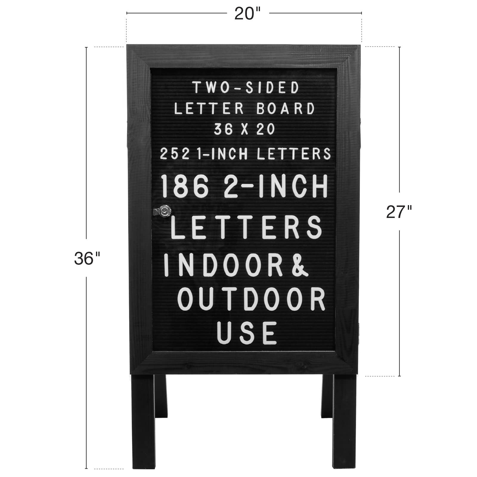 EXCELLO GLOBAL PRODUCTS Large Wooden A-Frame Sidewalk Sign 36×20 Felt Letter …