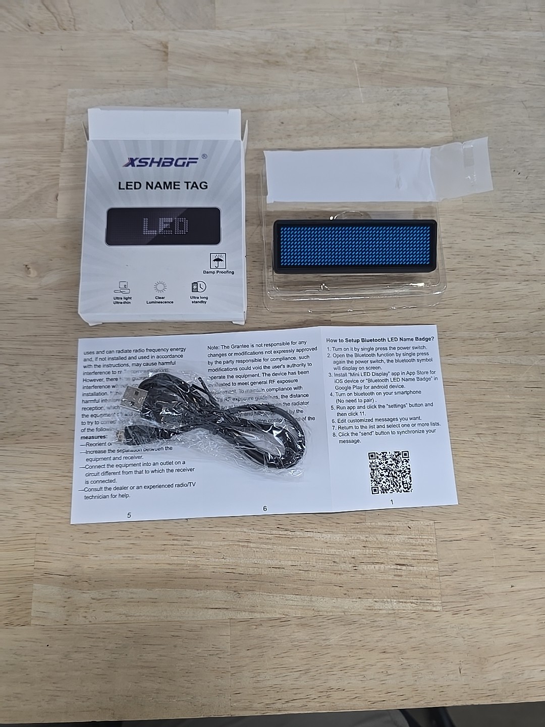 LED Name Tag, Rechargeable Wireless Bluetooth LED Name Badge Reuseable Price Tag