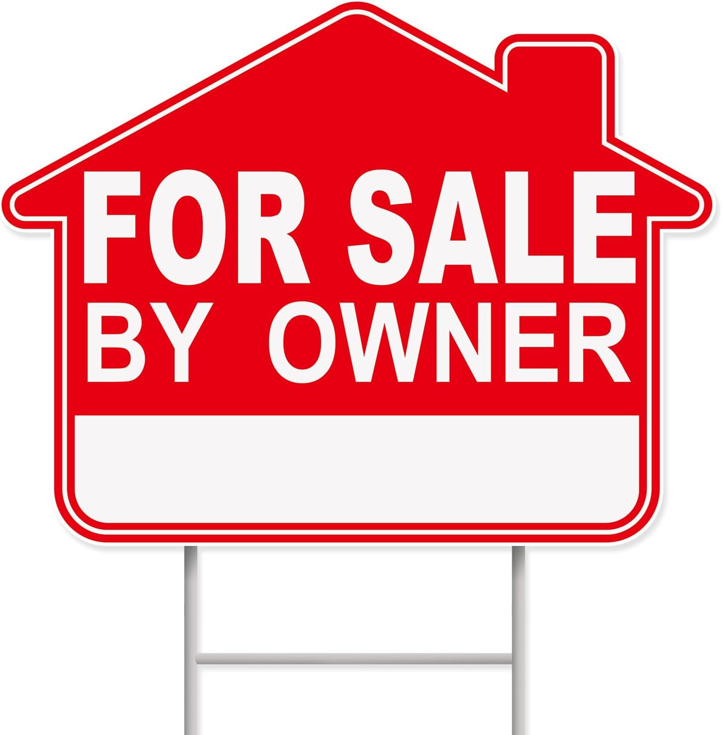 For Sale By Owner Yard Sign, 1-Pack 17&Prime;x13&Prime; Double-Sided Signs, Corrugated Plast