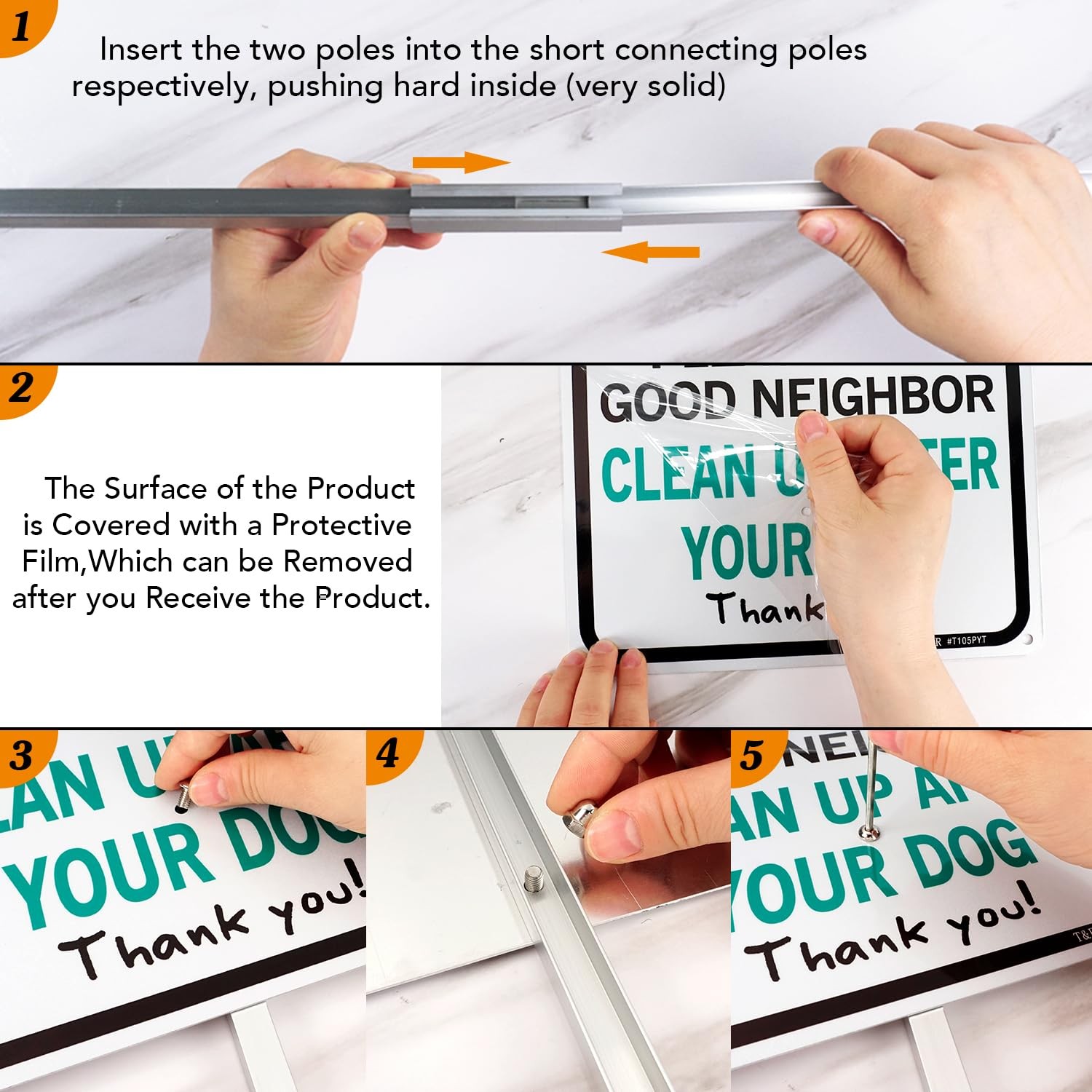 Please Be A Good Neighbor Clean Up After Your Dog Sign with 36&Prime; Stake for Out…
