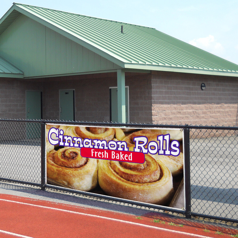 Vinyl Banner Multiple Sizes Cinnamon Rolls Restaurant Cafe Bar A Bakery Outdoor