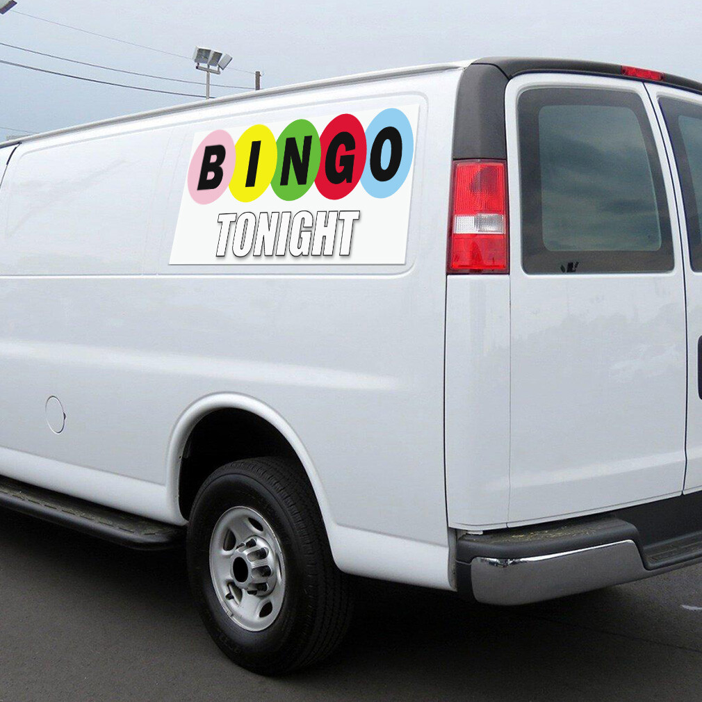 Car Magnet Set of 2 Bingo Tonight Business Car Advertising Industrial Sign