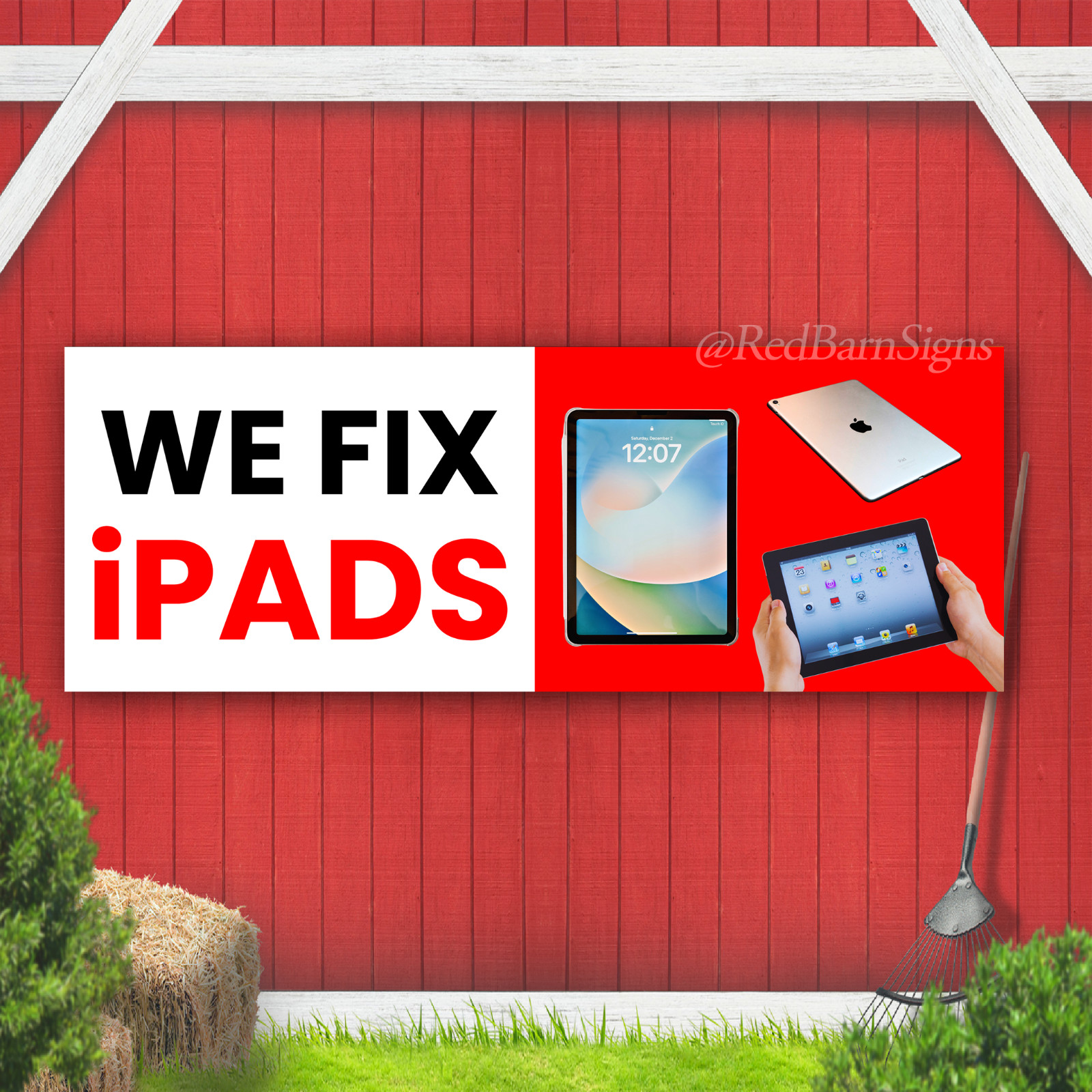 We Fix iPads Indoor Outdoor Vinyl Banner Design