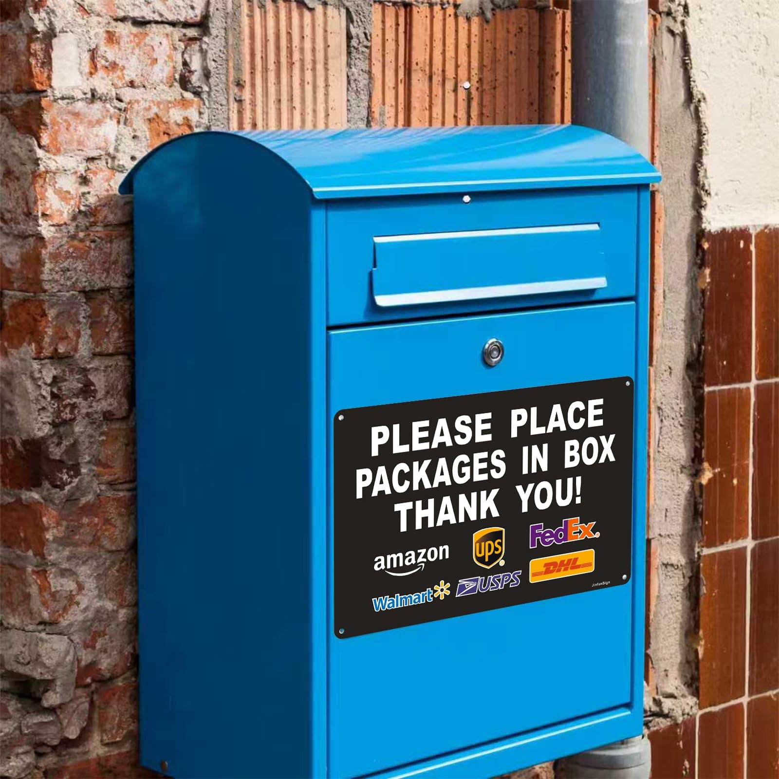2 Pack Please Place Packages In Box Delivery Instructions Aluminum Sign 12×8 In