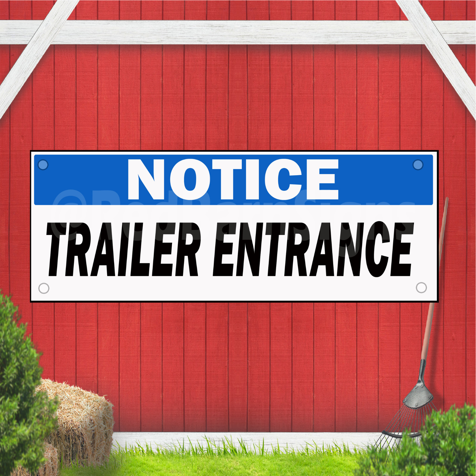 Notice Trailer Entrance Indoor Outdoor Vinyl Banner Design