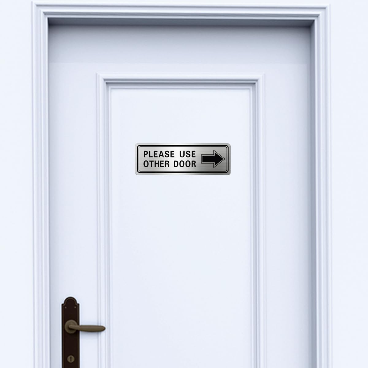 Metal Stainless Steel Please Use Other Door Sign Left Right Arrow 9×3 Inch